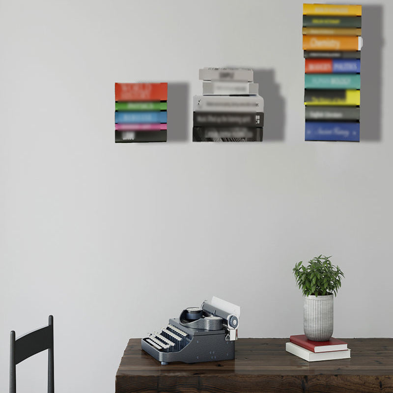 Wall Mounted Bookshelf Industrial Style Bookcase for Office and Study Room