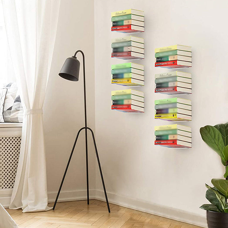 Wall Mounted Bookshelf Industrial Style Bookcase for Office and Study Room