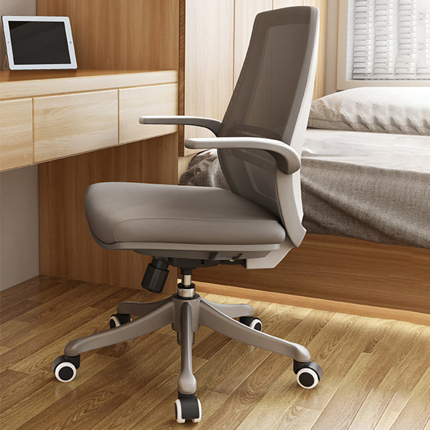 Lumbar Support Desk Chair Flip-Up Armrest Height-adjustable Office Chair