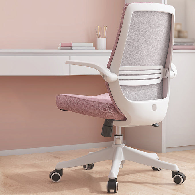 Lumbar Support Desk Chair Flip-Up Armrest Height-adjustable Office Chair
