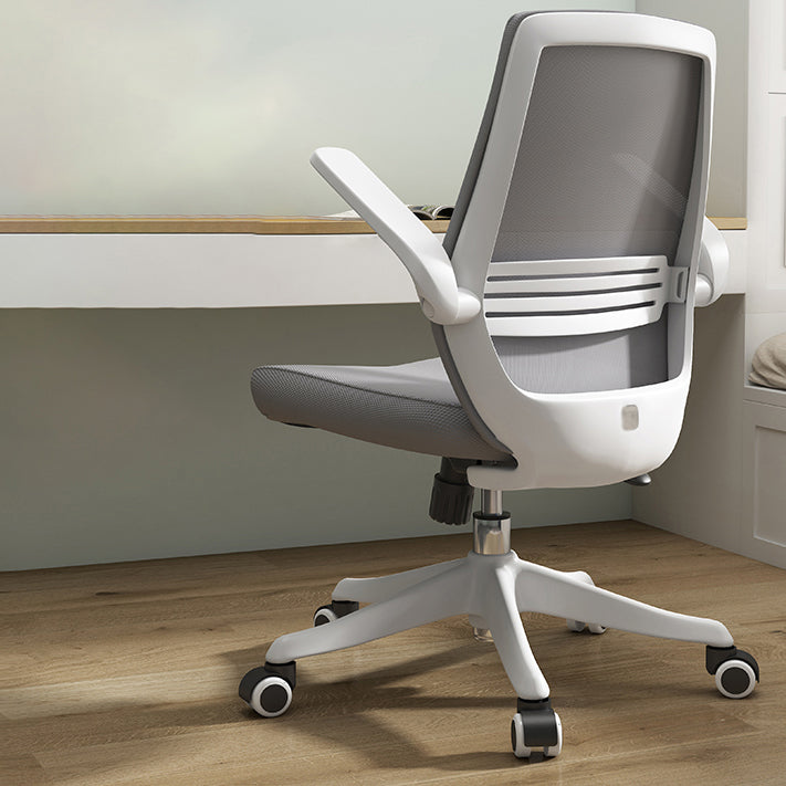 Lumbar Support Desk Chair Flip-Up Armrest Height-adjustable Office Chair