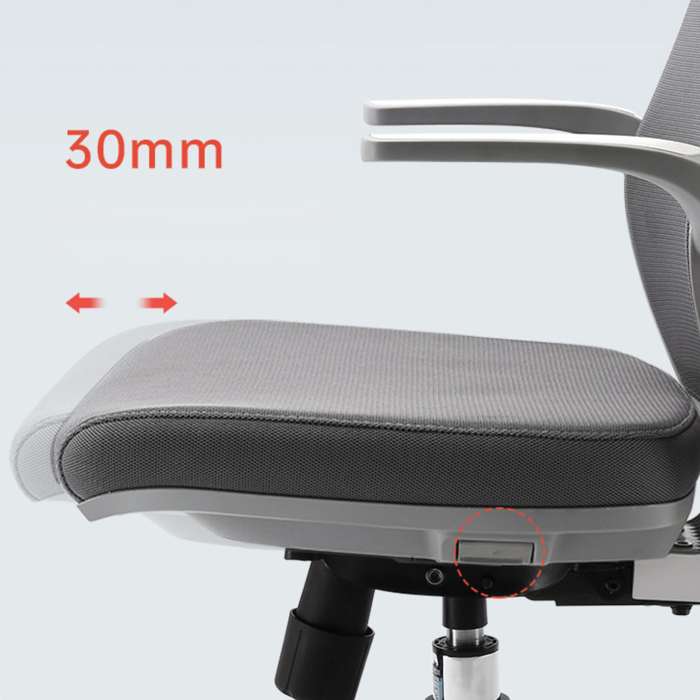 Lumbar Support Desk Chair Flip-Up Armrest Height-adjustable Office Chair