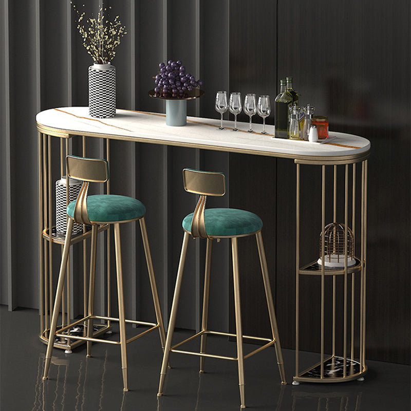 Contemporary Storage Bistro Accent Dining Table Indoor Double Pedestal Patio Bar Table