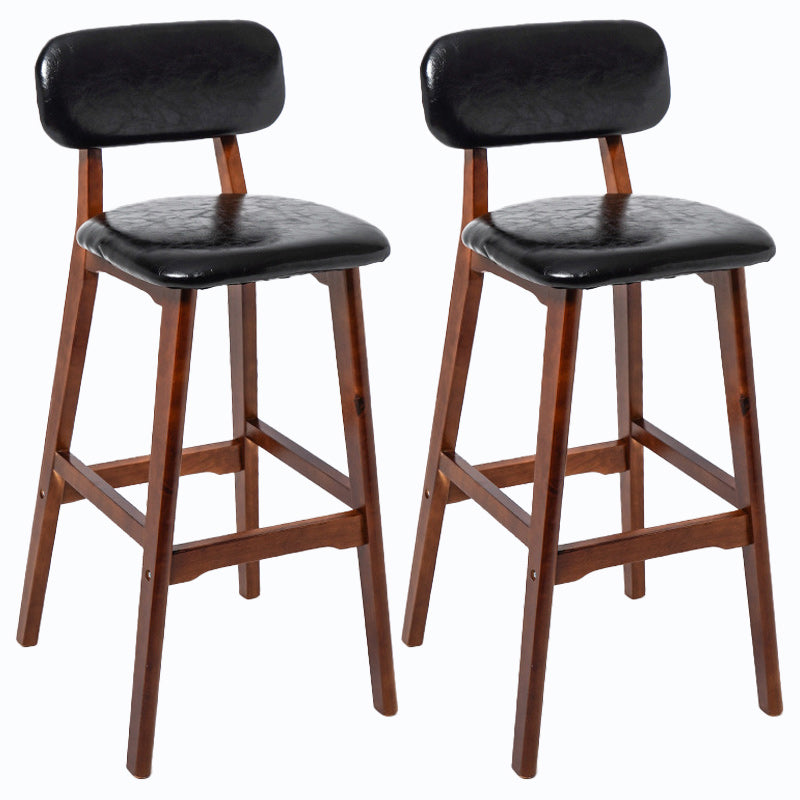 Rubberwood Modern Low Back Stool Matte Finish Upholstered Bar Stools