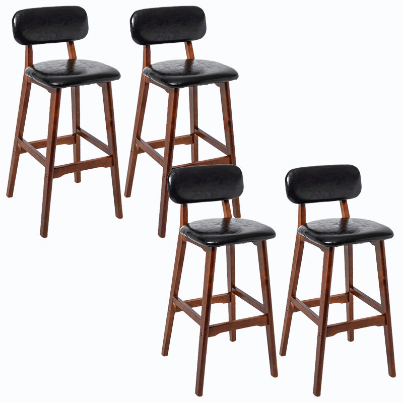 Rubberwood Modern Low Back Stool Matte Finish Upholstered Bar Stools