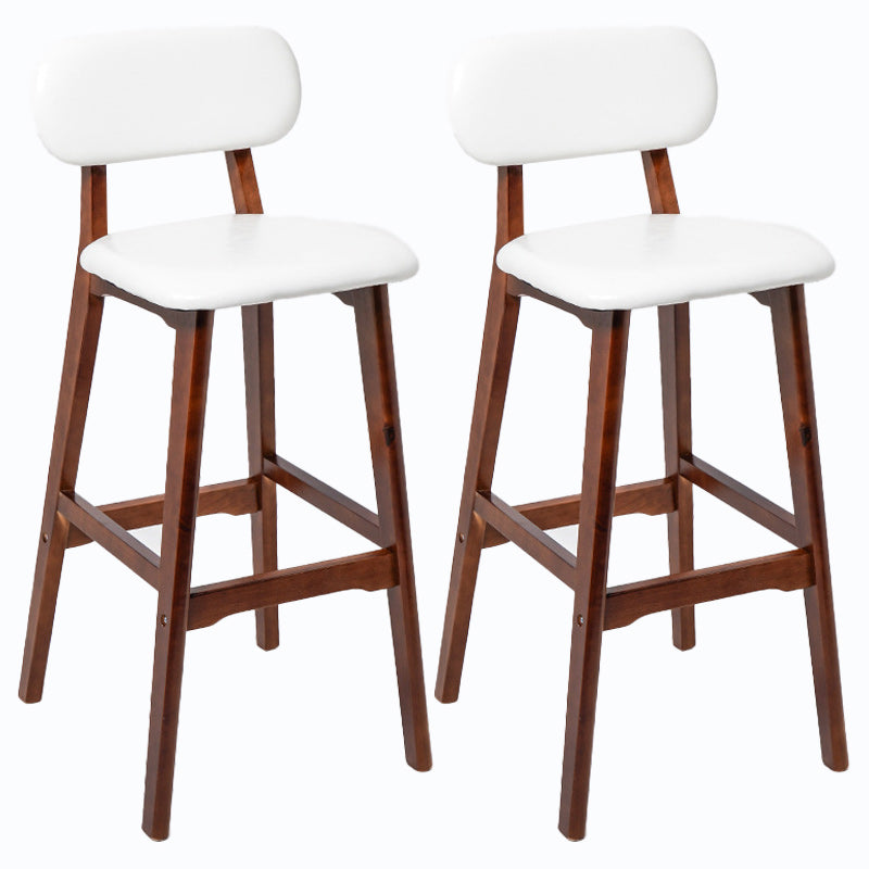 Rubberwood Modern Low Back Stool Matte Finish Upholstered Bar Stools