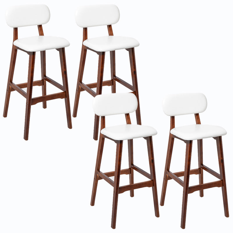 Rubberwood Modern Low Back Stool Matte Finish Upholstered Bar Stools