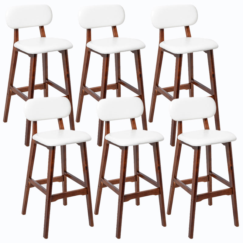 Rubberwood Modern Low Back Stool Matte Finish Upholstered Bar Stools