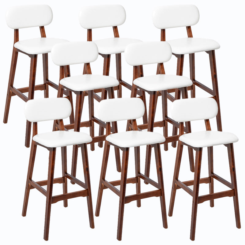 Rubberwood Modern Low Back Stool Matte Finish Upholstered Bar Stools