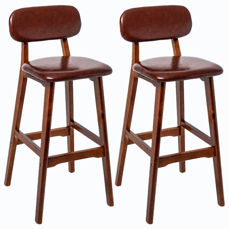 Rubberwood Modern Low Back Stool Matte Finish Upholstered Bar Stools