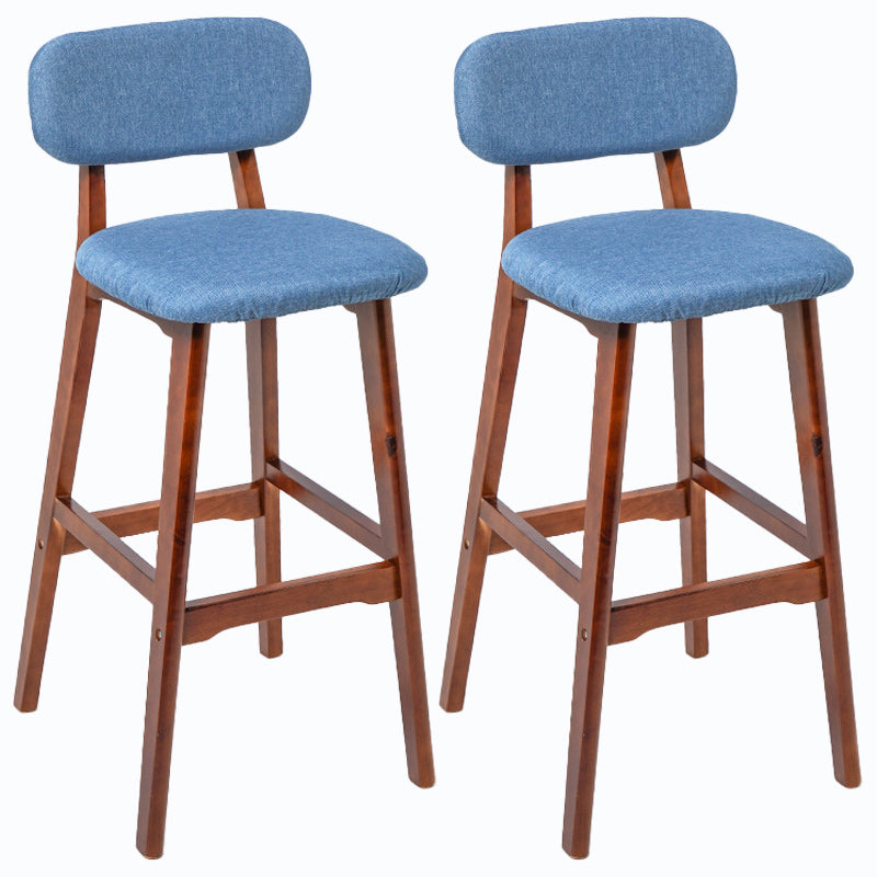 Rubberwood Modern Low Back Stool Matte Finish Upholstered Bar Stools