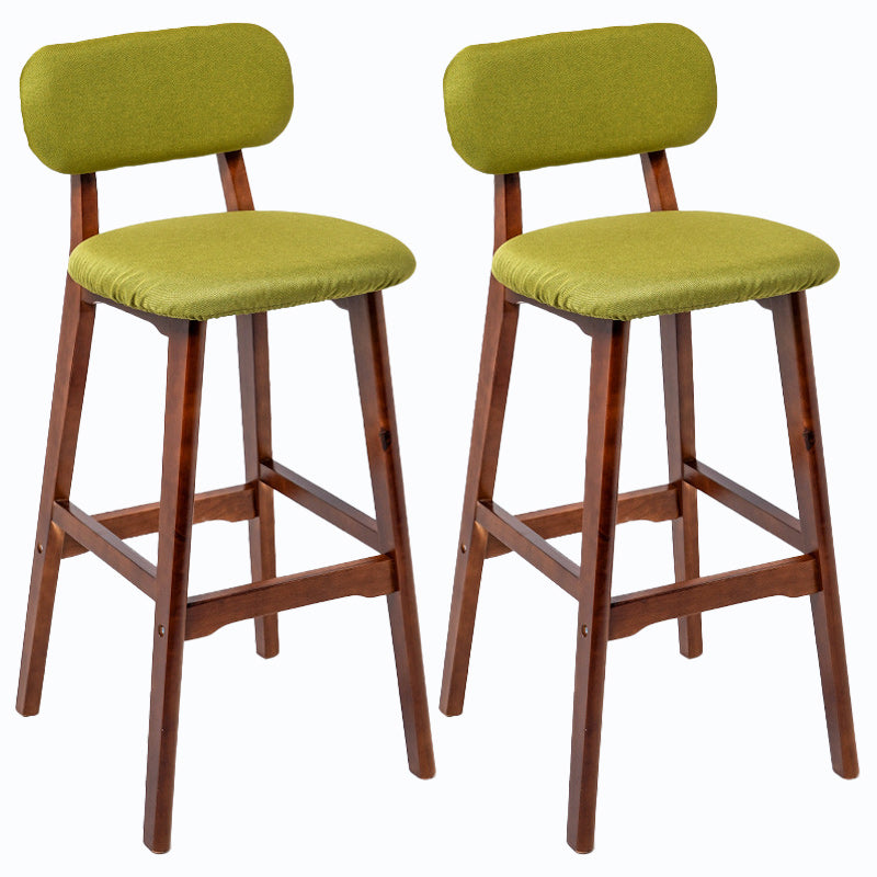 Rubberwood Modern Low Back Stool Matte Finish Upholstered Bar Stools