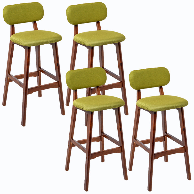 Rubberwood Modern Low Back Stool Matte Finish Upholstered Bar Stools