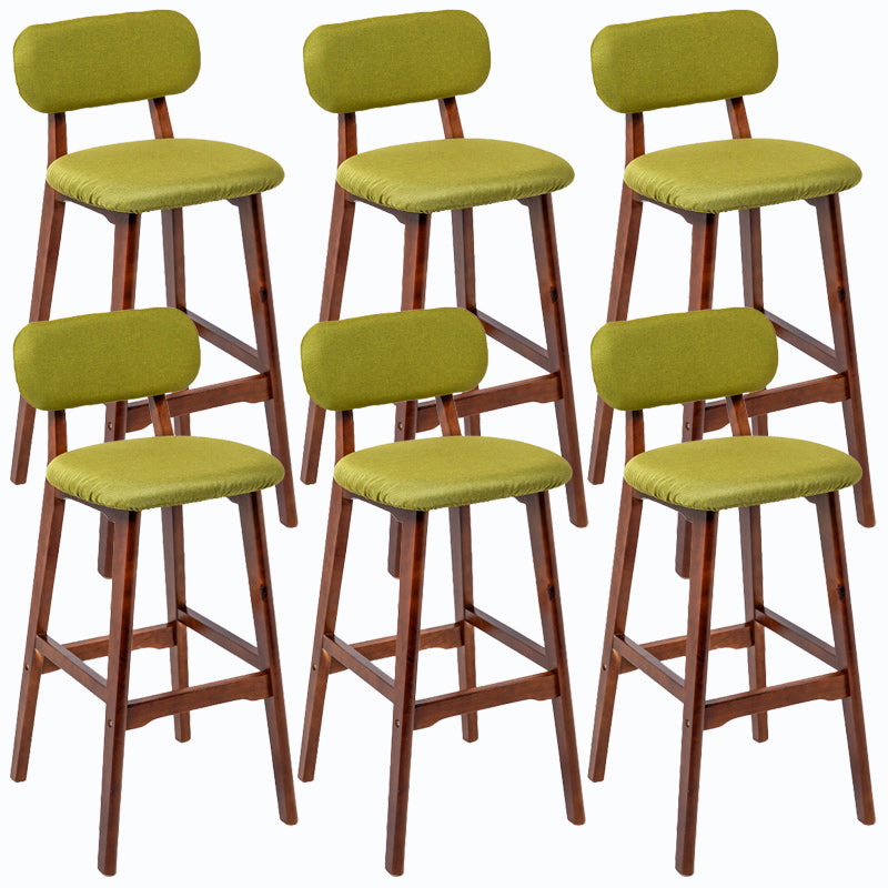 Rubberwood Modern Low Back Stool Matte Finish Upholstered Bar Stools