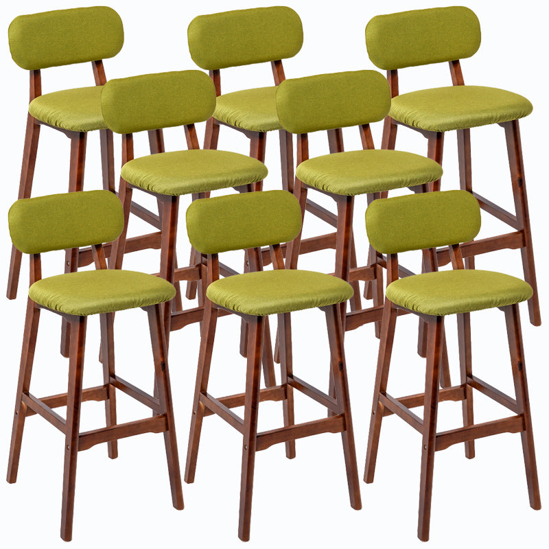 Rubberwood Modern Low Back Stool Matte Finish Upholstered Bar Stools