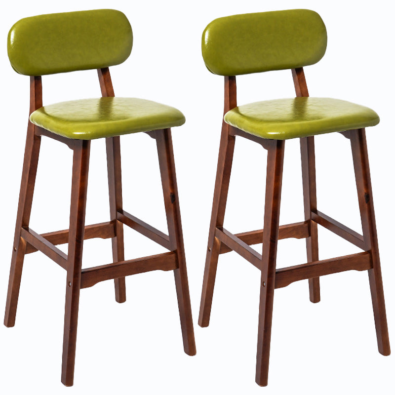 Rubberwood Modern Low Back Stool Matte Finish Upholstered Bar Stools