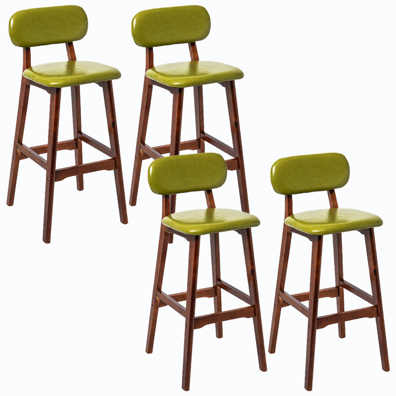 Rubberwood Modern Low Back Stool Matte Finish Upholstered Bar Stools
