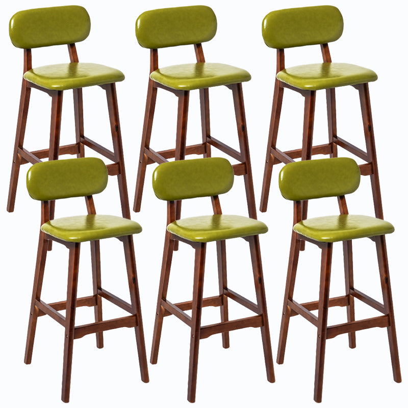 Rubberwood Modern Low Back Stool Matte Finish Upholstered Bar Stools