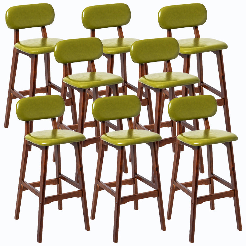 Rubberwood Modern Low Back Stool Matte Finish Upholstered Bar Stools