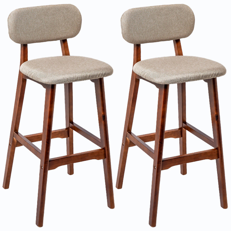Rubberwood Modern Low Back Stool Matte Finish Upholstered Bar Stools