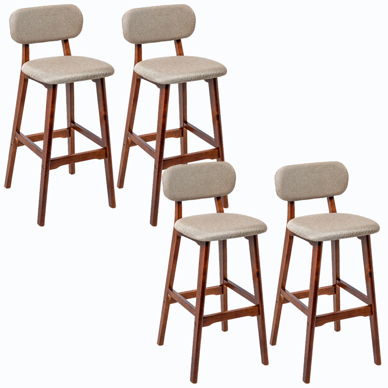 Rubberwood Modern Low Back Stool Matte Finish Upholstered Bar Stools