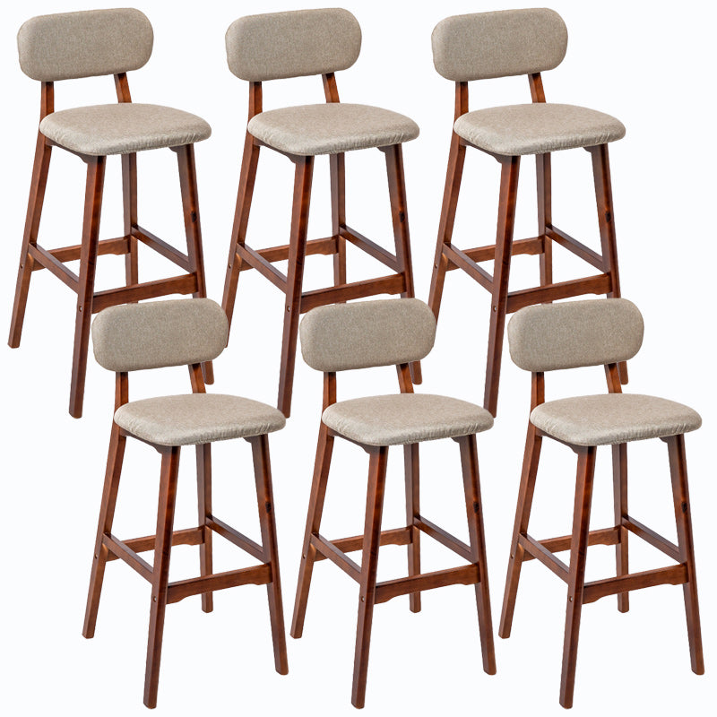 Rubberwood Modern Low Back Stool Matte Finish Upholstered Bar Stools