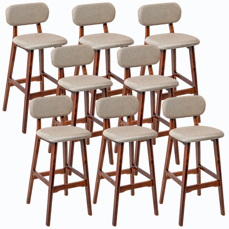 Rubberwood Modern Low Back Stool Matte Finish Upholstered Bar Stools
