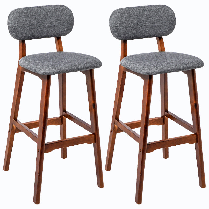 Rubberwood Modern Low Back Stool Matte Finish Upholstered Bar Stools