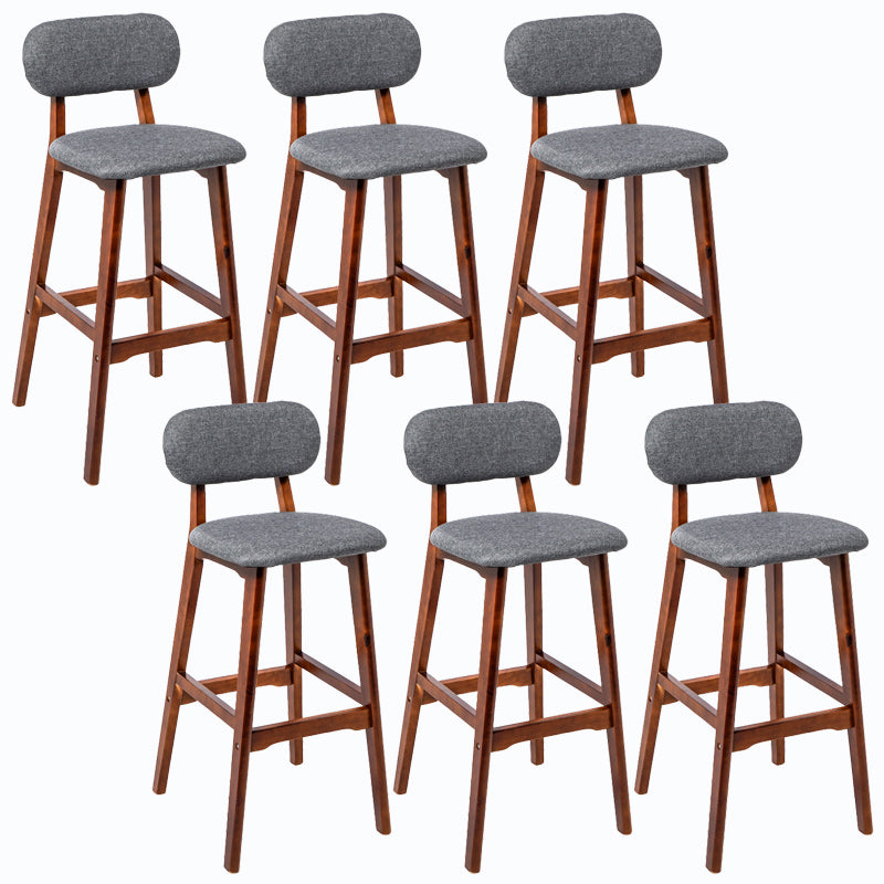 Rubberwood Modern Low Back Stool Matte Finish Upholstered Bar Stools