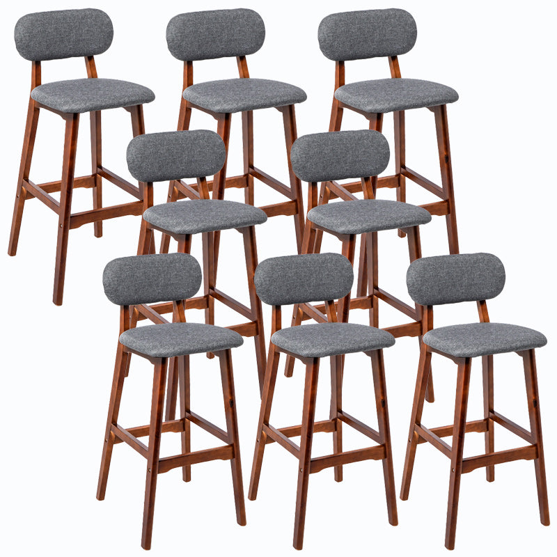 Rubberwood Modern Low Back Stool Matte Finish Upholstered Bar Stools