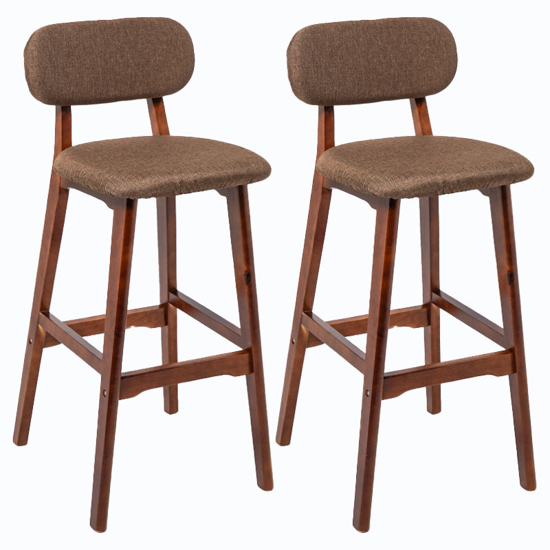 Rubberwood Modern Low Back Stool Matte Finish Upholstered Bar Stools