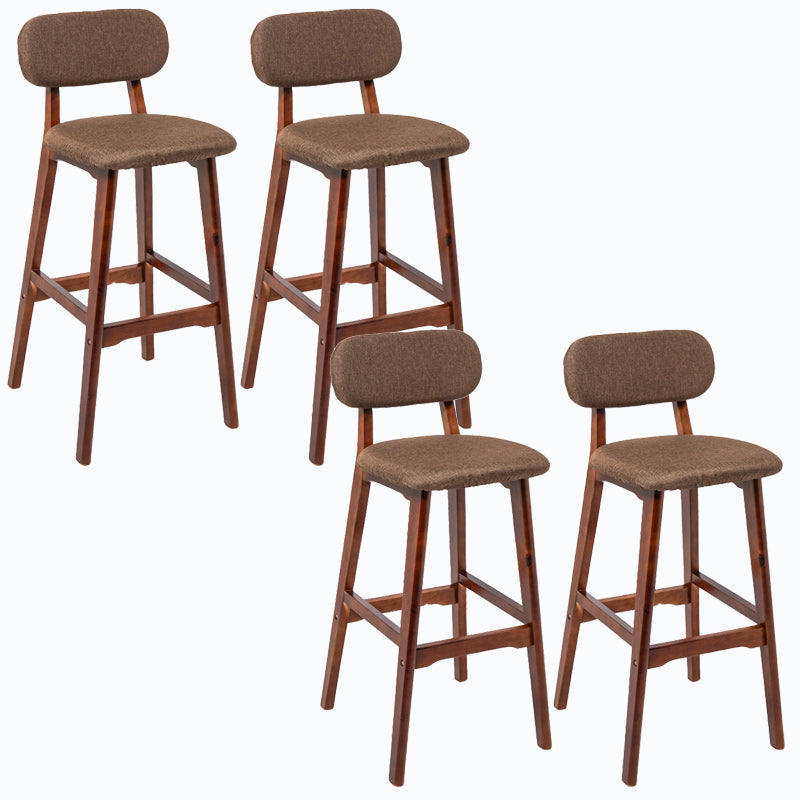 Rubberwood Modern Low Back Stool Matte Finish Upholstered Bar Stools