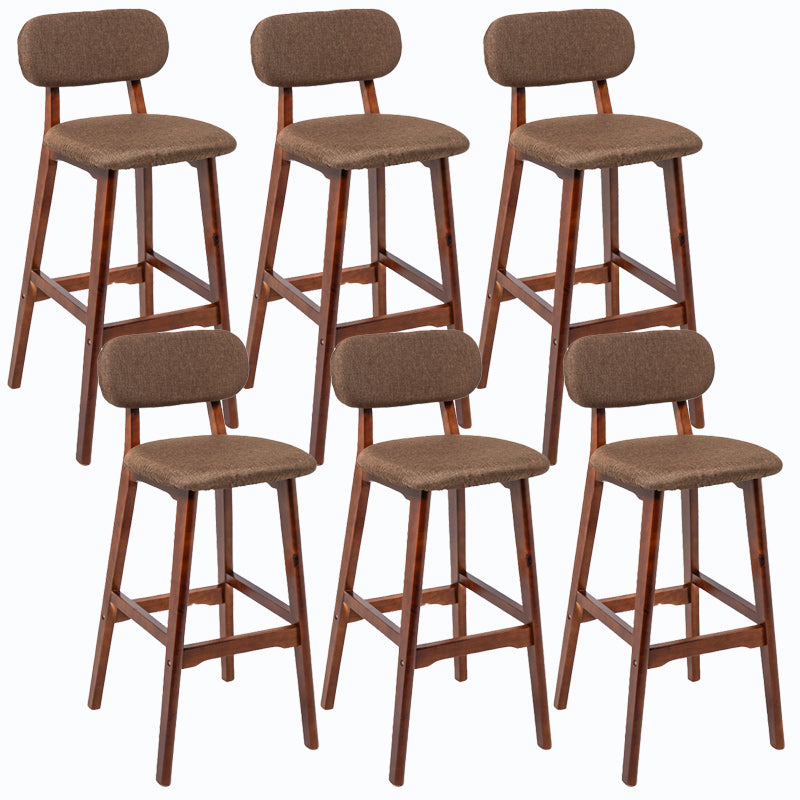 Rubberwood Modern Low Back Stool Matte Finish Upholstered Bar Stools