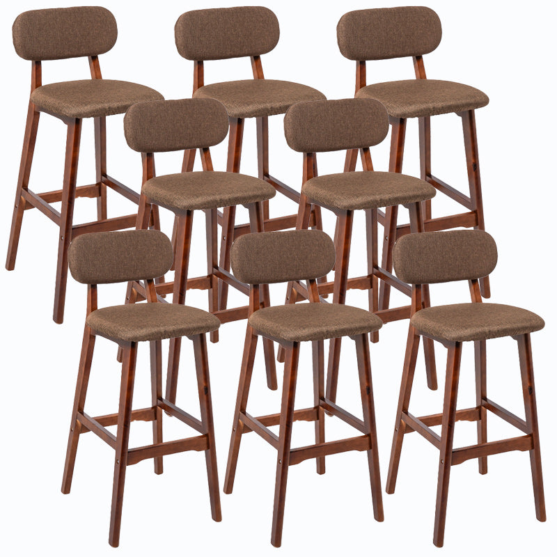 Rubberwood Modern Low Back Stool Matte Finish Upholstered Bar Stools