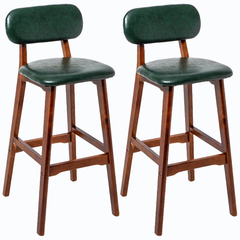 Rubberwood Modern Low Back Stool Matte Finish Upholstered Bar Stools
