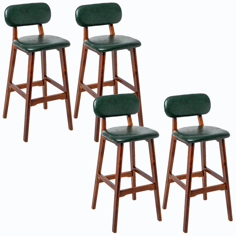 Rubberwood Modern Low Back Stool Matte Finish Upholstered Bar Stools
