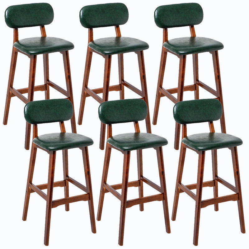 Rubberwood Modern Low Back Stool Matte Finish Upholstered Bar Stools