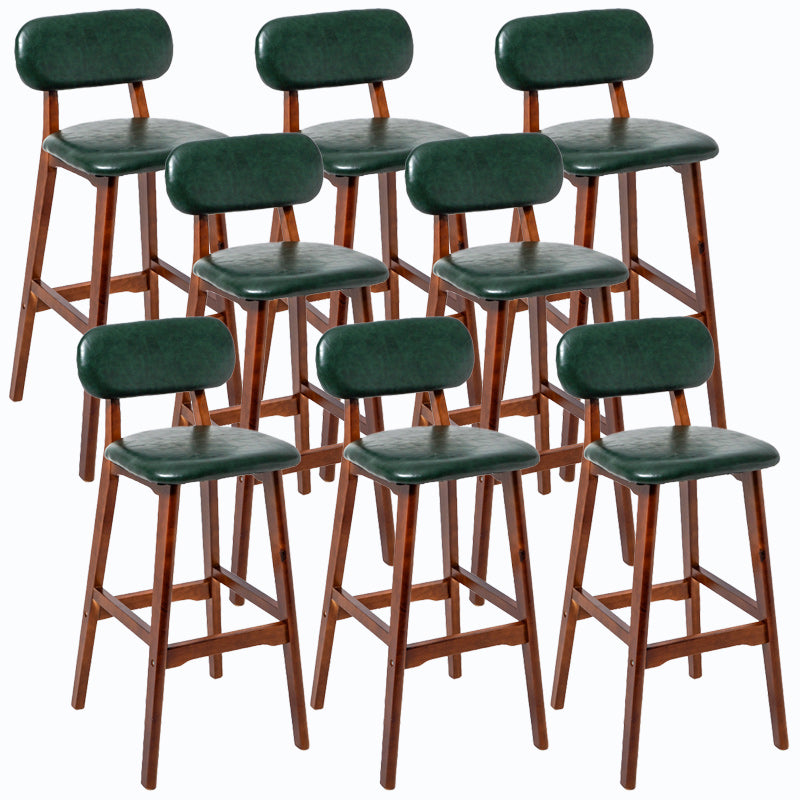 Rubberwood Modern Low Back Stool Matte Finish Upholstered Bar Stools