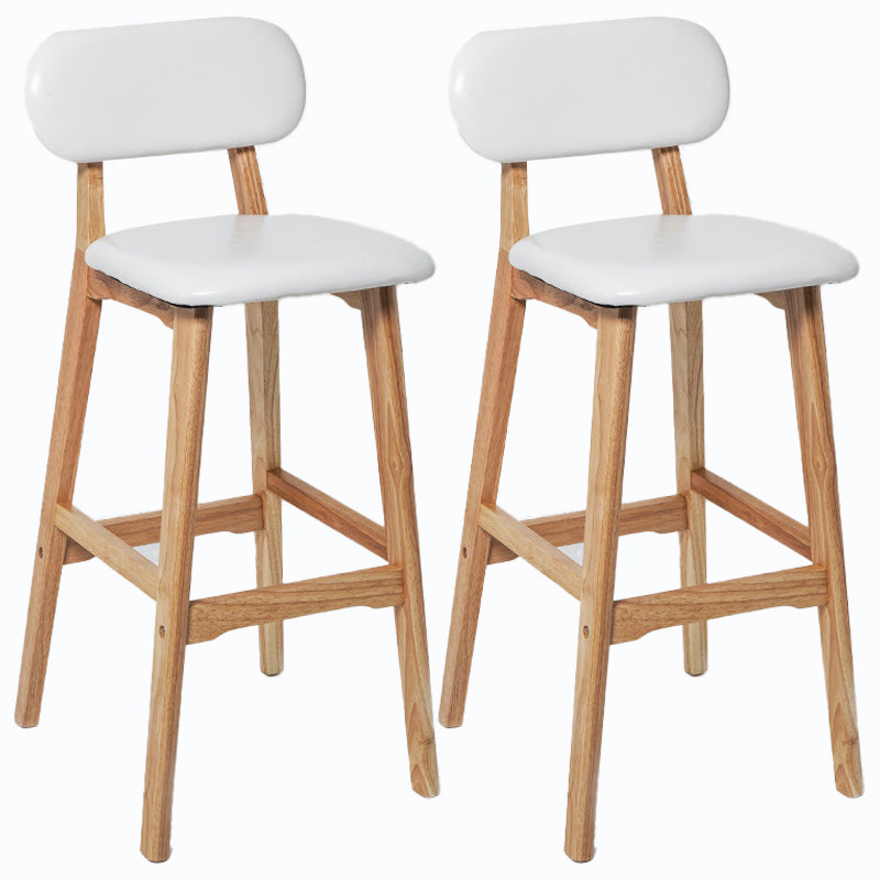 Rubberwood Modern Low Back Stool Matte Finish Upholstered Bar Stools