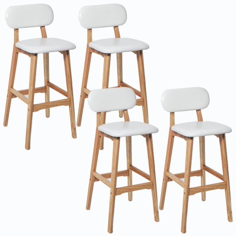 Rubberwood Modern Low Back Stool Matte Finish Upholstered Bar Stools