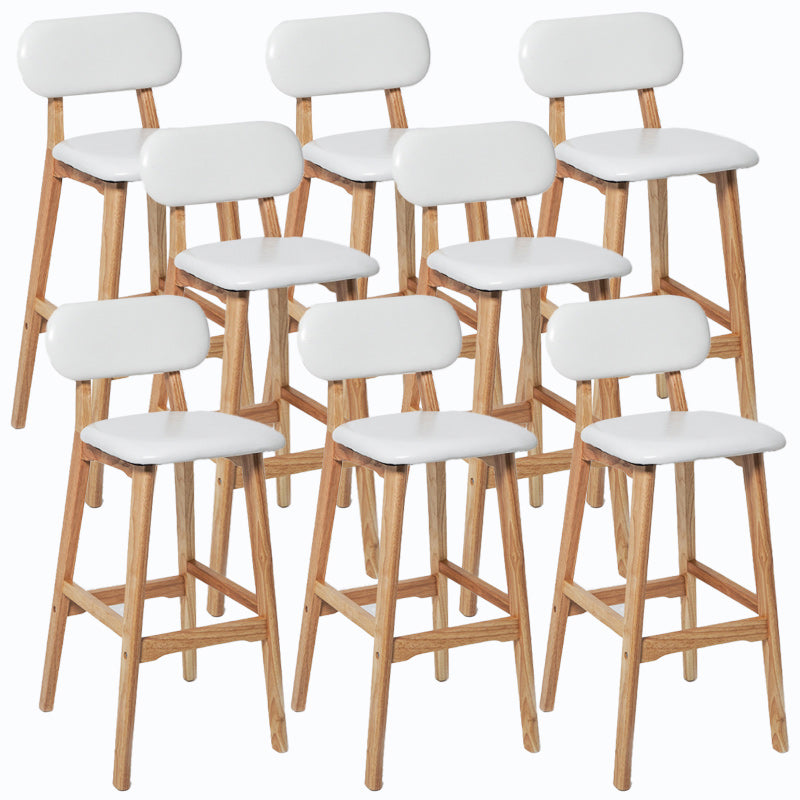 Rubberwood Modern Low Back Stool Matte Finish Upholstered Bar Stools
