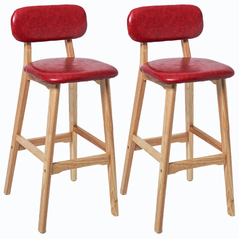 Rubberwood Modern Low Back Stool Matte Finish Upholstered Bar Stools