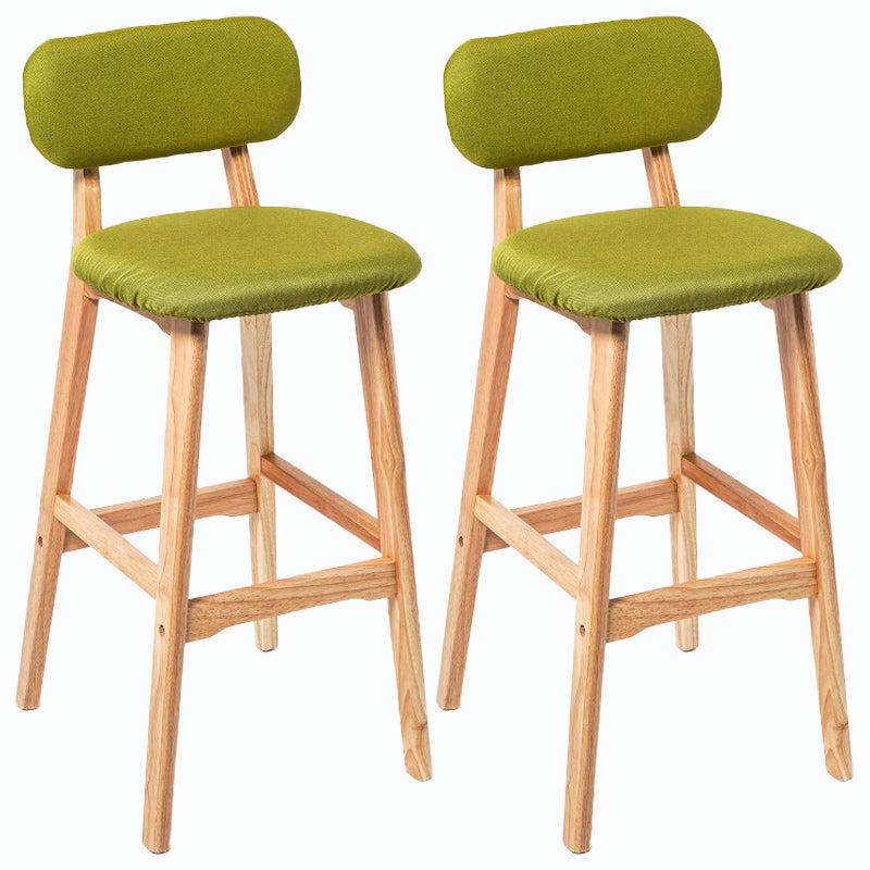 Rubberwood Modern Low Back Stool Matte Finish Upholstered Bar Stools