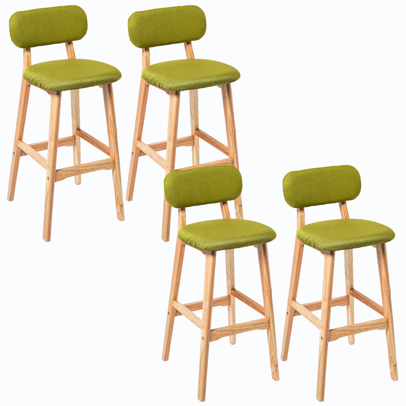 Rubberwood Modern Low Back Stool Matte Finish Upholstered Bar Stools