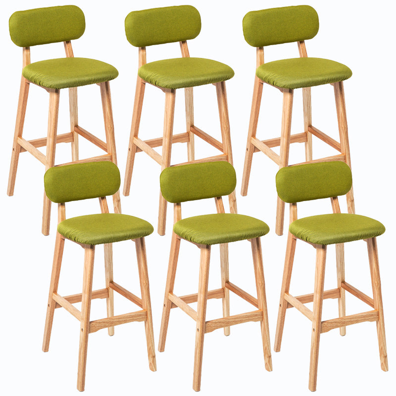 Rubberwood Modern Low Back Stool Matte Finish Upholstered Bar Stools
