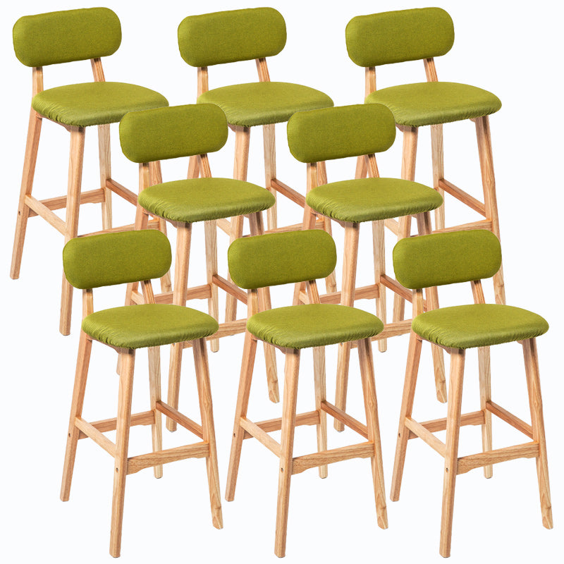 Rubberwood Modern Low Back Stool Matte Finish Upholstered Bar Stools