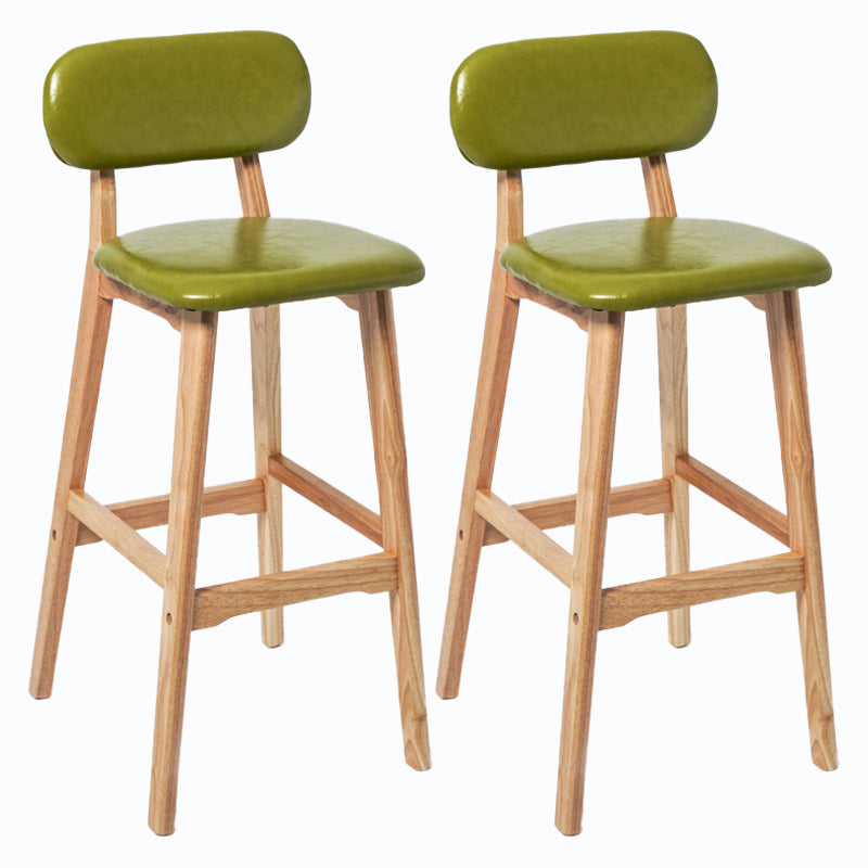 Rubberwood Modern Low Back Stool Matte Finish Upholstered Bar Stools