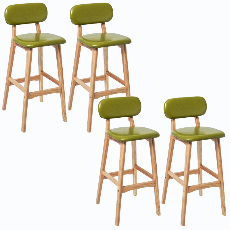 Rubberwood Modern Low Back Stool Matte Finish Upholstered Bar Stools