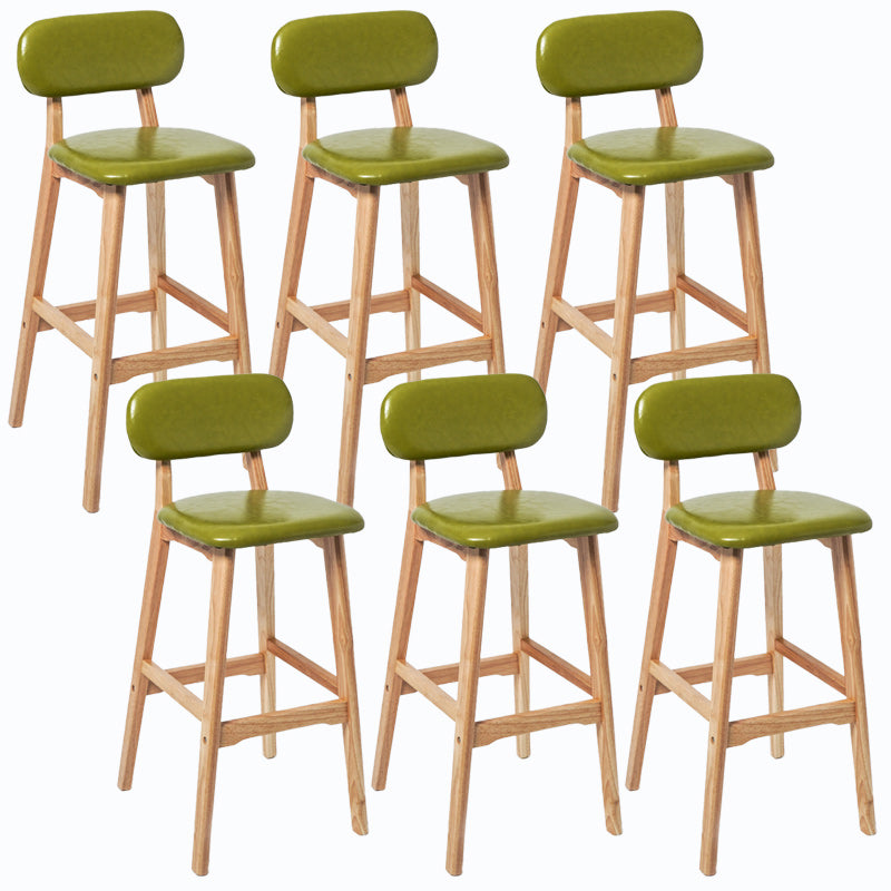 Rubberwood Modern Low Back Stool Matte Finish Upholstered Bar Stools