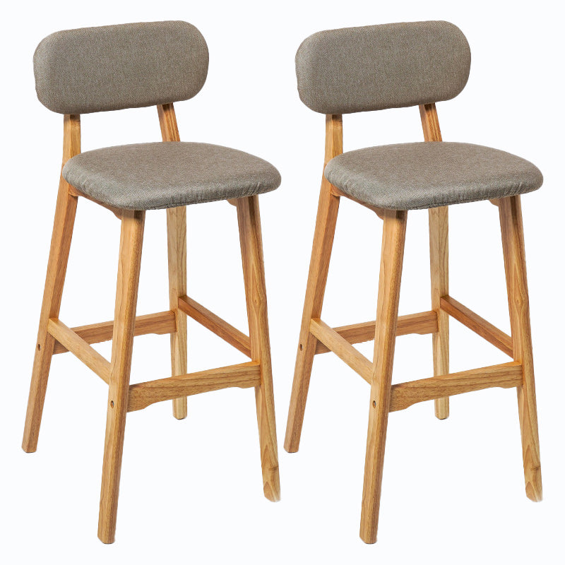 Rubberwood Modern Low Back Stool Matte Finish Upholstered Bar Stools